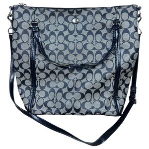 Coach Peyton F24601 Large Tote, Black/Grey, Classic Style Shoulder Bag (Read!)